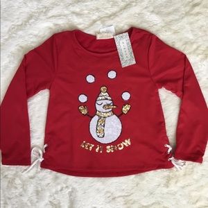 Red sequin snowman sweatshirt winter/holidays❄️⛄️